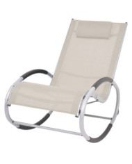 Chaise à bascule d'extérieur Crème Textilène | Mobilier & Déco