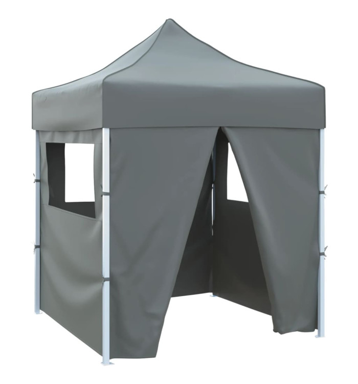 Tente de réception pliable avec 4 parois 2x2 m Acier Anthracite | Mobilier & Déco