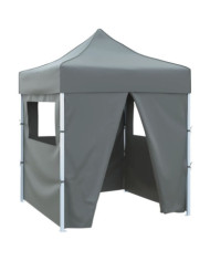Tente de réception pliable avec 4 parois 2x2 m Acier Anthracite | Mobilier & Déco