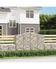 Paniers à gabions arqués 4 pcs 200x30x140/160 cm Fer galvanisé | Mobilier & Déco
