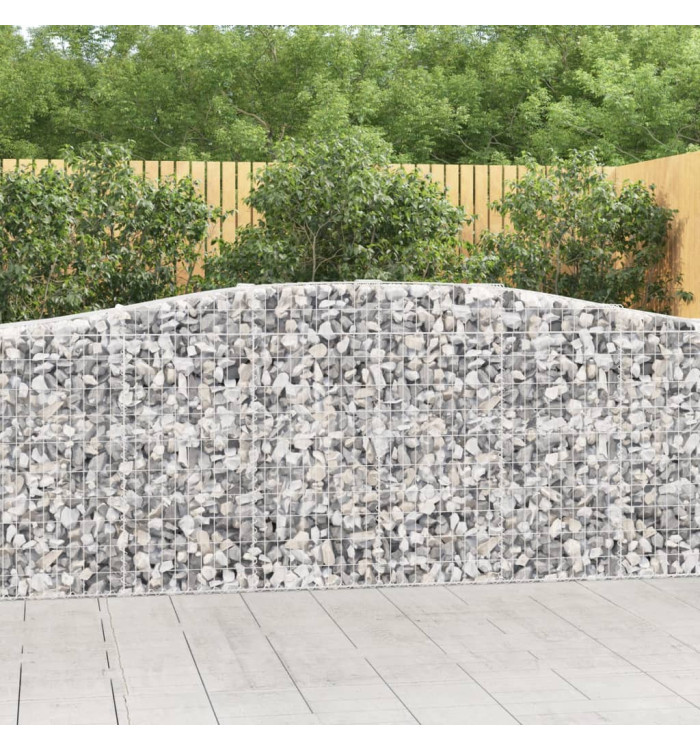 Paniers à gabions arqués 5 pcs 400x50x100/120 cm Fer galvanisé | Mobilier & Déco