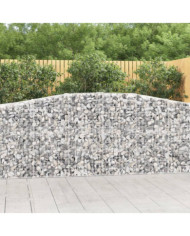 Paniers à gabions arqués 5 pcs 400x50x100/120 cm Fer galvanisé | Mobilier & Déco