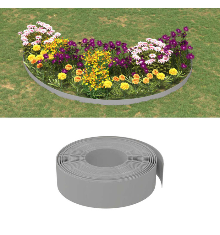 Bordures de jardin 5 pcs gris 10 m 15 cm polyéthylène | Mobilier & Déco