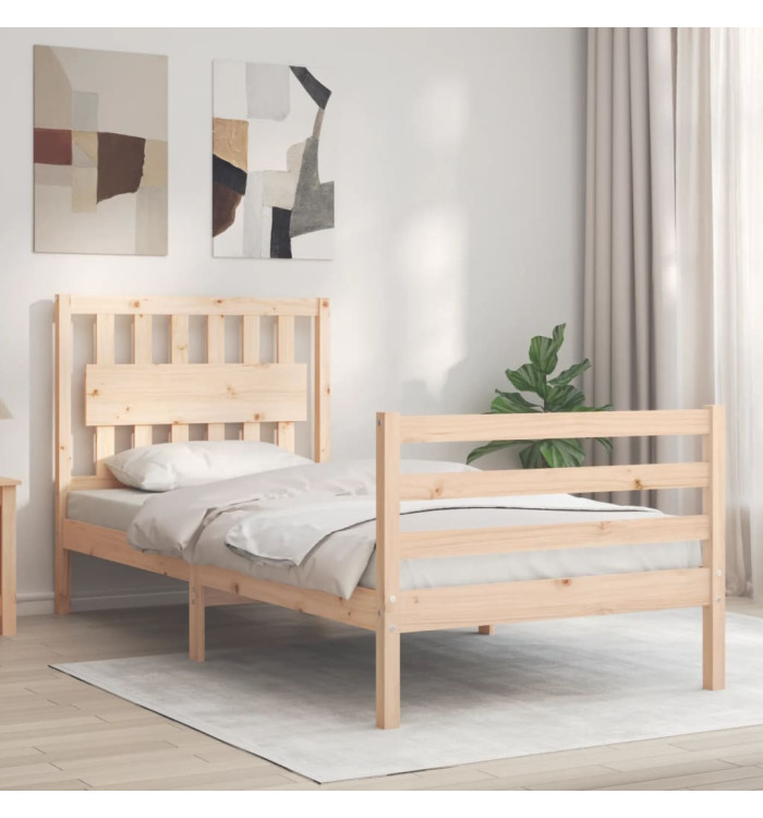 Cadre de lit sans matelas 90x200 cm bois massif | Mobilier & Déco