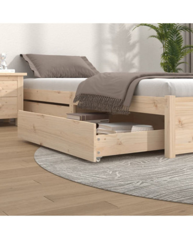 Tiroirs de lit 2 pcs bois de pin massif | Mobilier & Déco