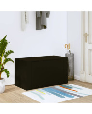 Armoire à chaussures murale Noir 70x35x38 cm Bois d'ingénierie | Mobilier & Déco