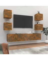 Ensemble de meubles TV 6 pcs Chêne fumé Bois d'ingénierie | Mobilier & Déco
