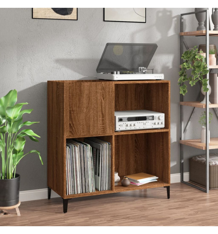 Armoire à disques chêne marron 84,5x38x89 cm bois d'ingénierie | Mobilier & Déco