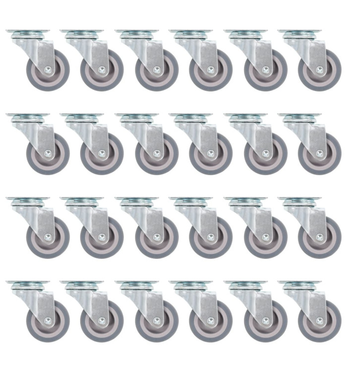 24 pcs Roulettes pivotantes 50 mm | Mobilier & Déco