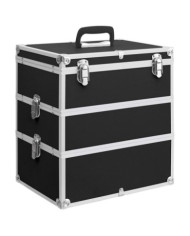 Mallette à maquillage 37x24x40 cm Noir Aluminium | Mobilier & Déco