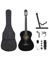 Jeu de guitare classique de débutant 12 pcs Noir 4/4 39" | Mobilier & Déco