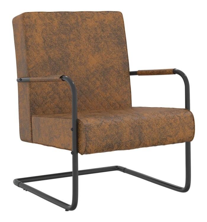 Chaise cantilever Marron Tissu | Mobilier & Déco