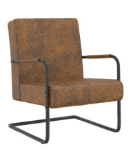 Chaise cantilever Marron Tissu | Mobilier & Déco