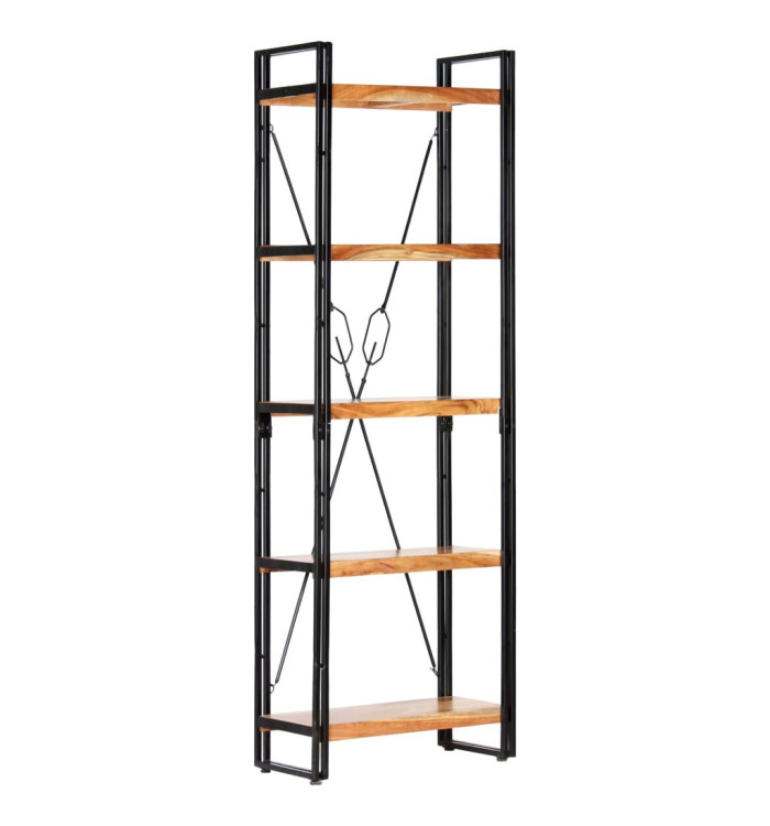 Bibliothèque à 5 niveaux 60x30x180 cm Bois d'acacia solide | Mobilier & Déco