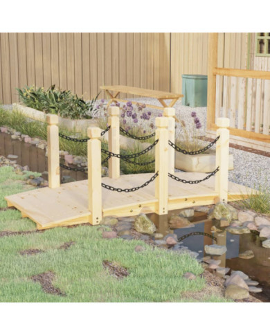 Pont de jardin avec garde-corps en chaîne bois massif épicéa | Mobilier & Déco