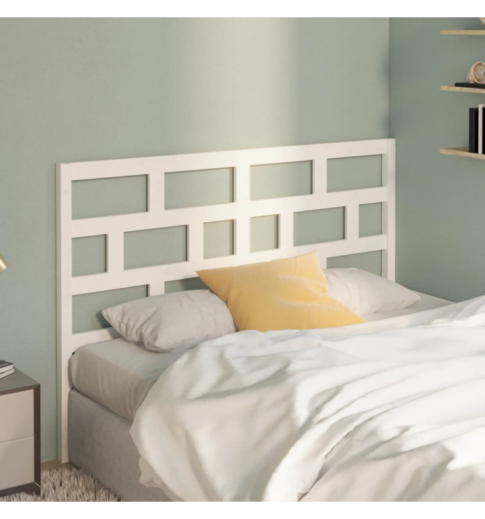 Tête de lit Blanc 146x4x100 cm Bois massif de pin | Mobilier & Déco