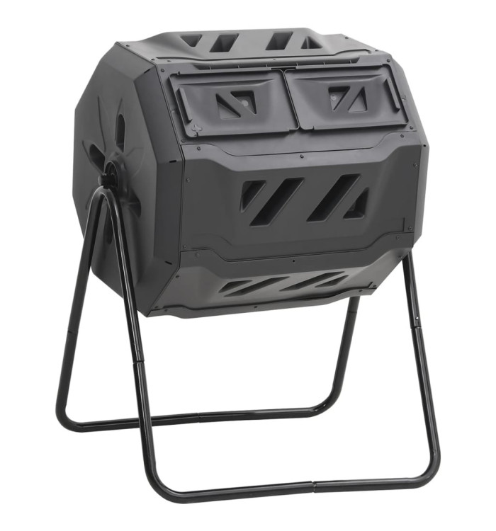 Bac à compost de jardin Noir 73x64x95 cm 160 L | Mobilier & Déco