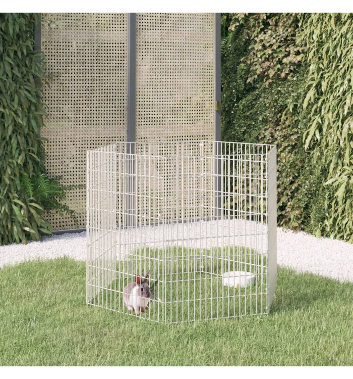 Enclos pour animaux en liberté 6 panneaux 54x80cm fer galvanisé | Mobilier & Déco