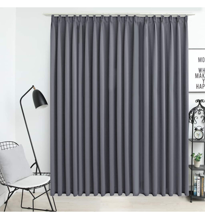 Rideau occultant avec crochets Gris 290x245 cm | Mobilier & Déco