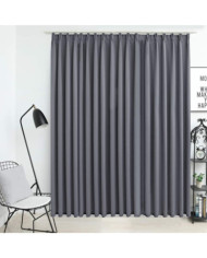 Rideau occultant avec crochets Gris 290x245 cm | Mobilier & Déco