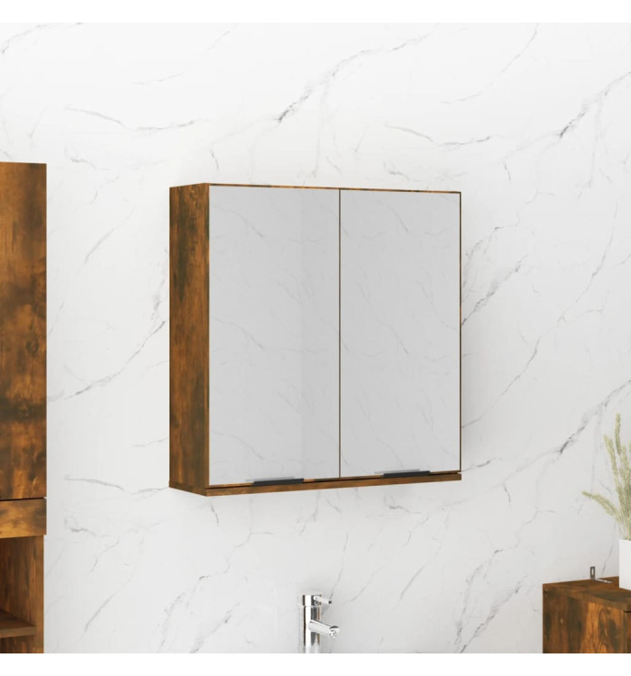 Armoire à miroir de salle de bain Chêne fumé 64x20x67 cm | Mobilier & Déco