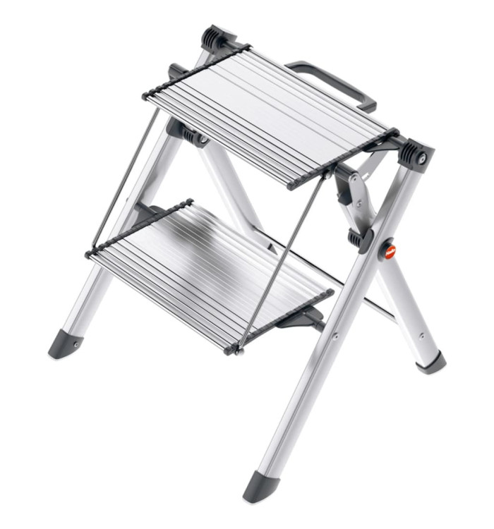 Hailo Escabeau 2 marches Mini Comfort 45 cm Aluminium 4310-100 | Mobilier & Déco