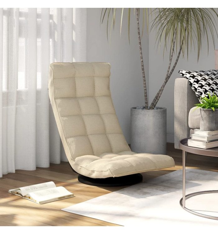 Chaise pivotante de sol Crème Tissu | Mobilier & Déco