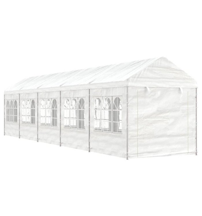 Belvédère avec toit blanc 11,15x2,28x2,69 m polyéthylène | Mobilier & Déco