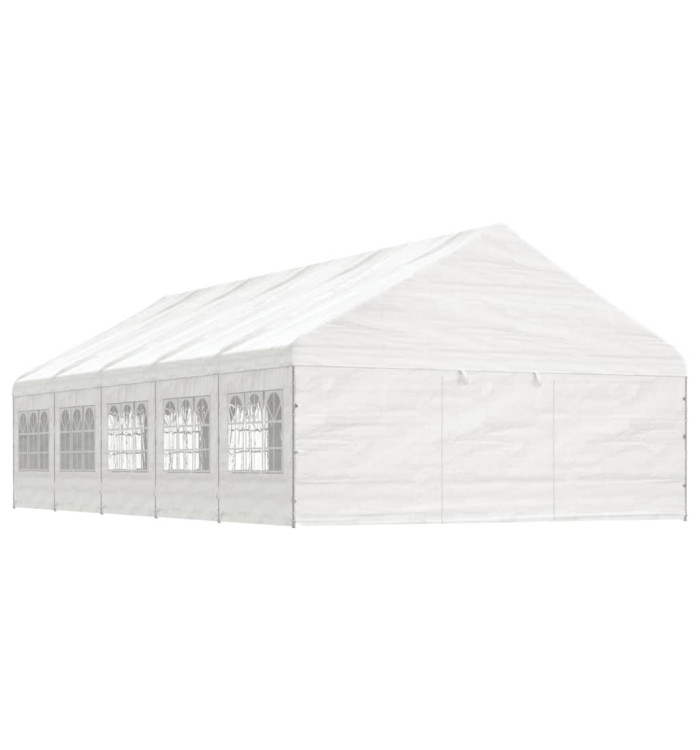 Belvédère avec toit blanc 11,15x5,88x3,75 m polyéthylène | Mobilier & Déco