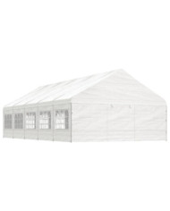 Belvédère avec toit blanc 11,15x5,88x3,75 m polyéthylène | Mobilier & Déco