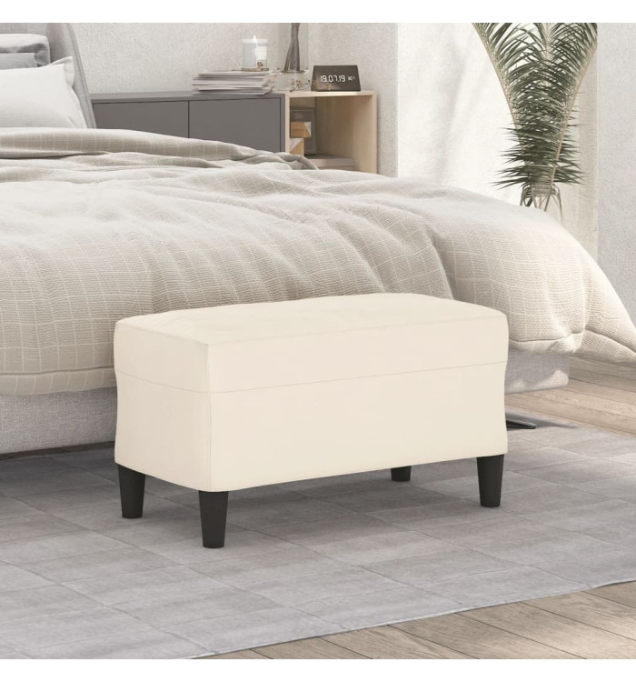 Banc Crème 70x35x41 cm Velours | Mobilier & Déco