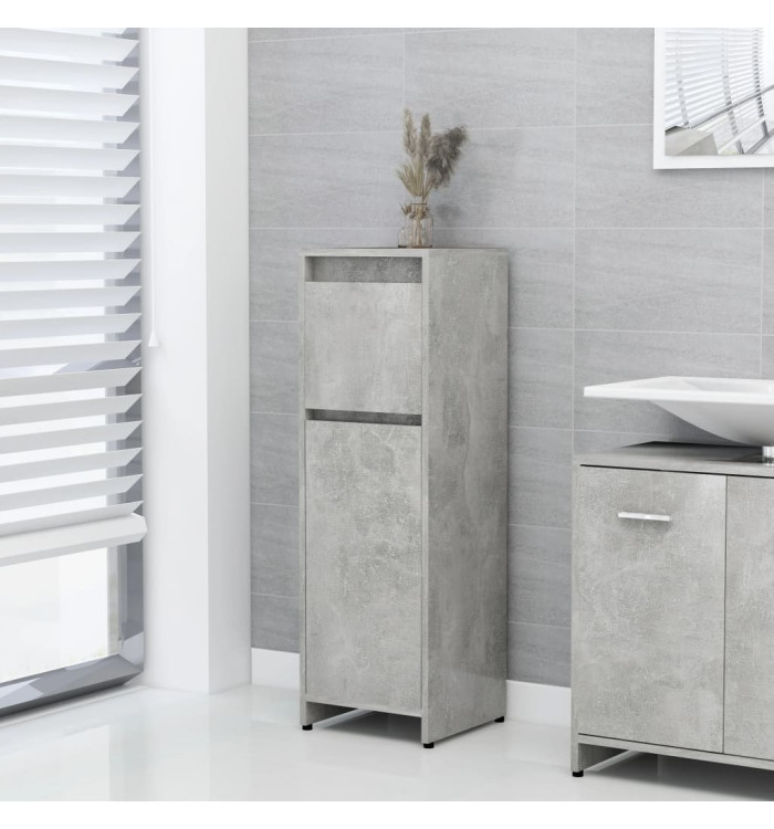Armoire de salle de bain Gris béton 30x30x95 cm Bois ingénierie | Mobilier & Déco