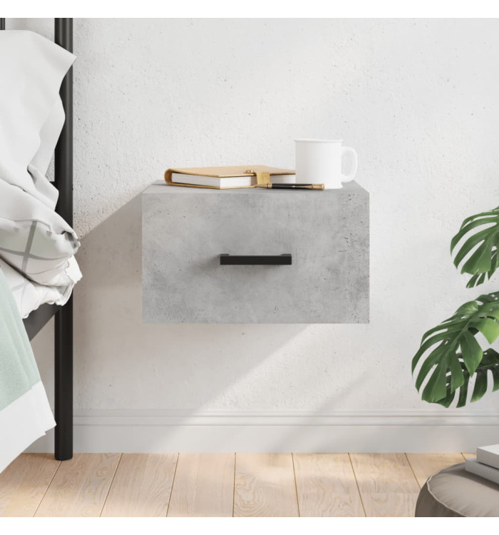 Table de chevet murale gris béton 35x35x20 cm | Mobilier & Déco