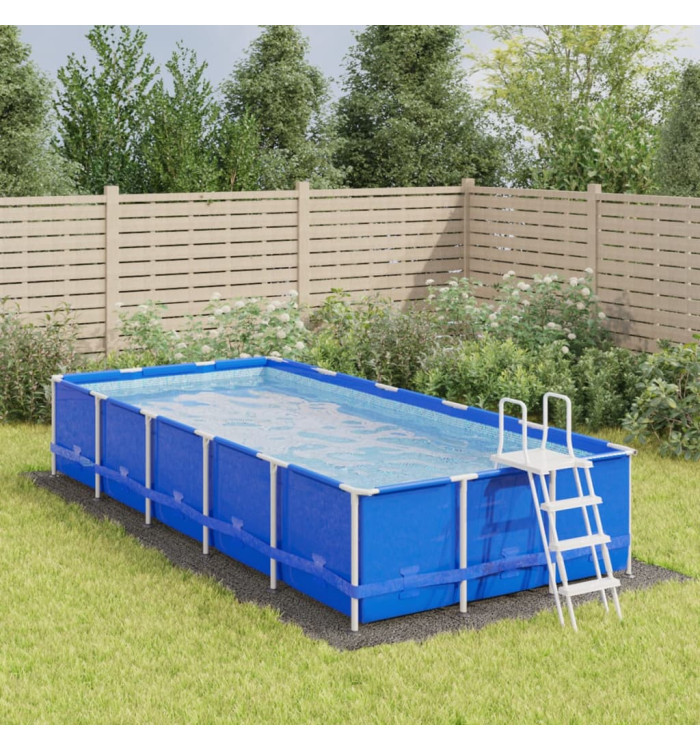 Bâche de piscine gris clair 640x321 cm géotextile polyester | Mobilier & Déco