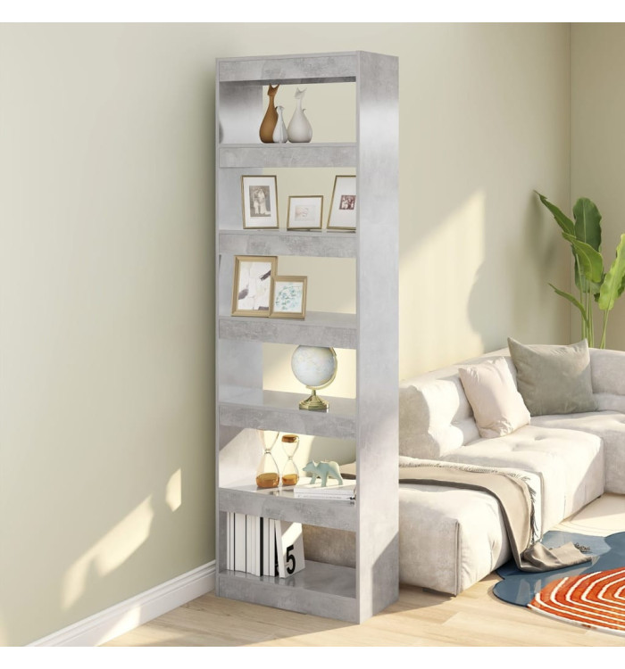Bibliothèque/Séparateur de pièce Gris béton 60x30x198 cm | Mobilier & Déco