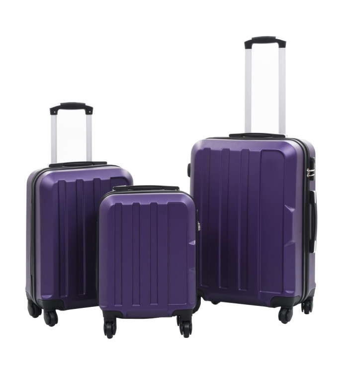 Valise rigide 3 pcs Violet ABS | Mobilier & Déco