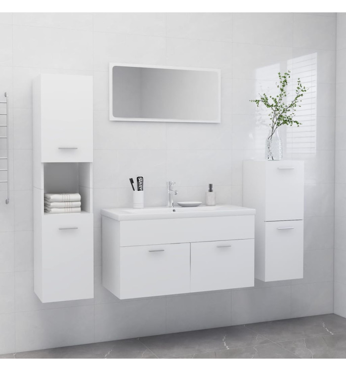 Ensemble de meubles de salle de bain Blanc Aggloméré | Mobilier & Déco