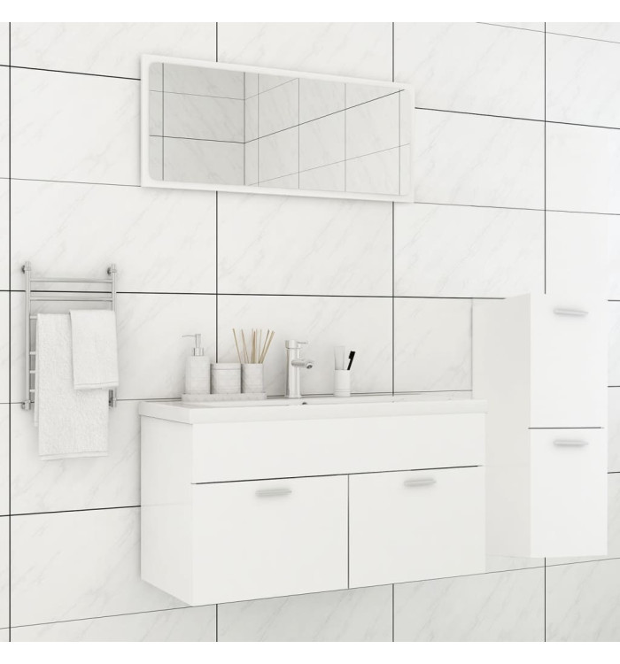 Ensemble de meubles de salle de bain Blanc Aggloméré | Mobilier & Déco