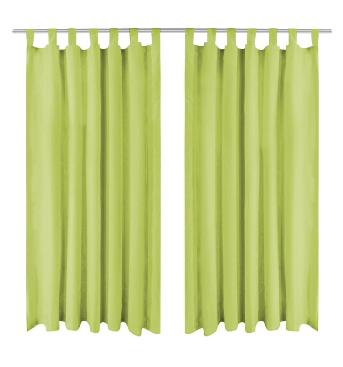 Rideau occultant avec boucles 2 pcs 140 x 245 cm Vert | Mobilier & Déco