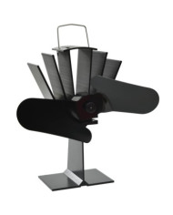 Ventilateur de poêle alimenté par chaleur 2 pales Noir | Mobilier & Déco