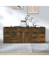 Buffets 3 pcs Chêne fumé Bois d'ingénierie | Mobilier & Déco