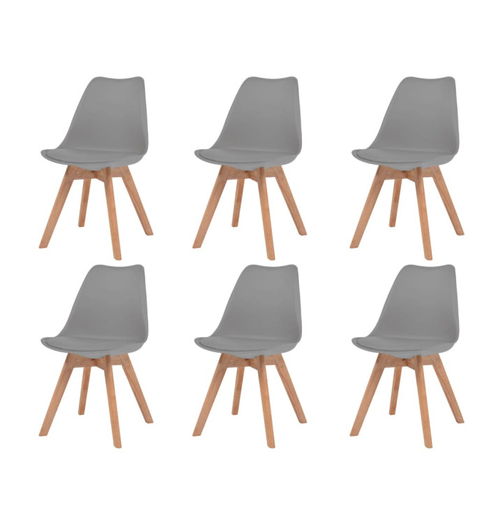Chaises à manger lot de 6 Gris Plastique | Mobilier & Déco