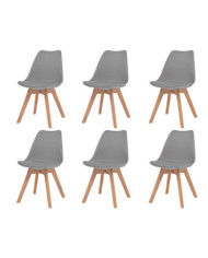 Chaises à manger lot de 6 Gris Plastique | Mobilier & Déco