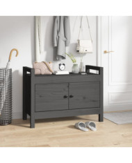 Banc d'entrée Gris 80x40x60 cm Bois de pin massif | Mobilier & Déco