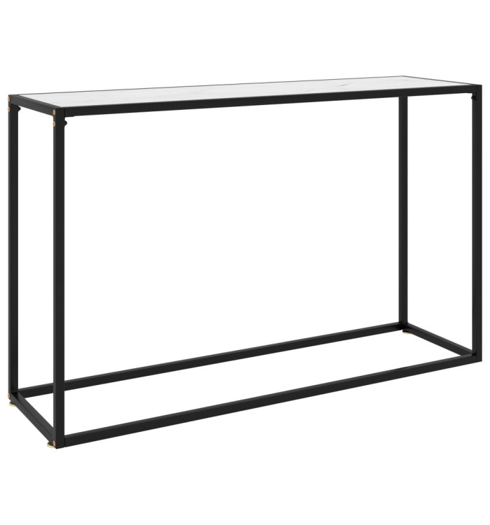 Table console Blanc 120x35x75 cm Verre trempé | Mobilier & Déco