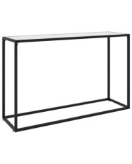 Table console Blanc 120x35x75 cm Verre trempé | Mobilier & Déco