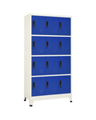 Armoire à casiers Gris et bleu 90x45x180 cm Acier | Mobilier & Déco