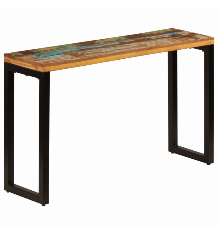 Table console 120x35x76 cm Bois de récupération solide et acier | Mobilier & Déco