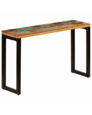 Table console 120x35x76 cm Bois de récupération solide et acier | Mobilier & Déco