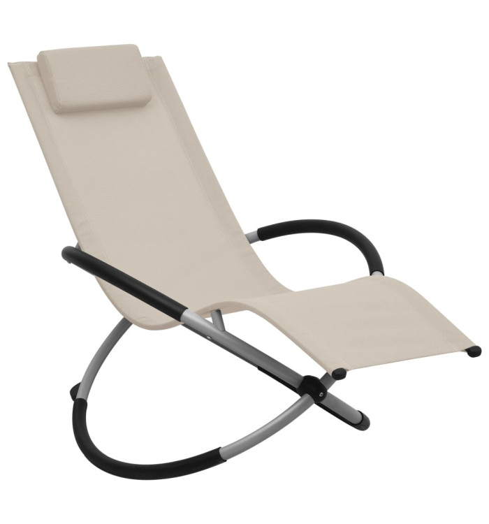 Chaise longue pour enfants Acier Crème | Mobilier & Déco